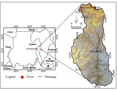 Figure. 1  Location of Wadi El Hawad catchment in the semi-arid region of central Sudan 