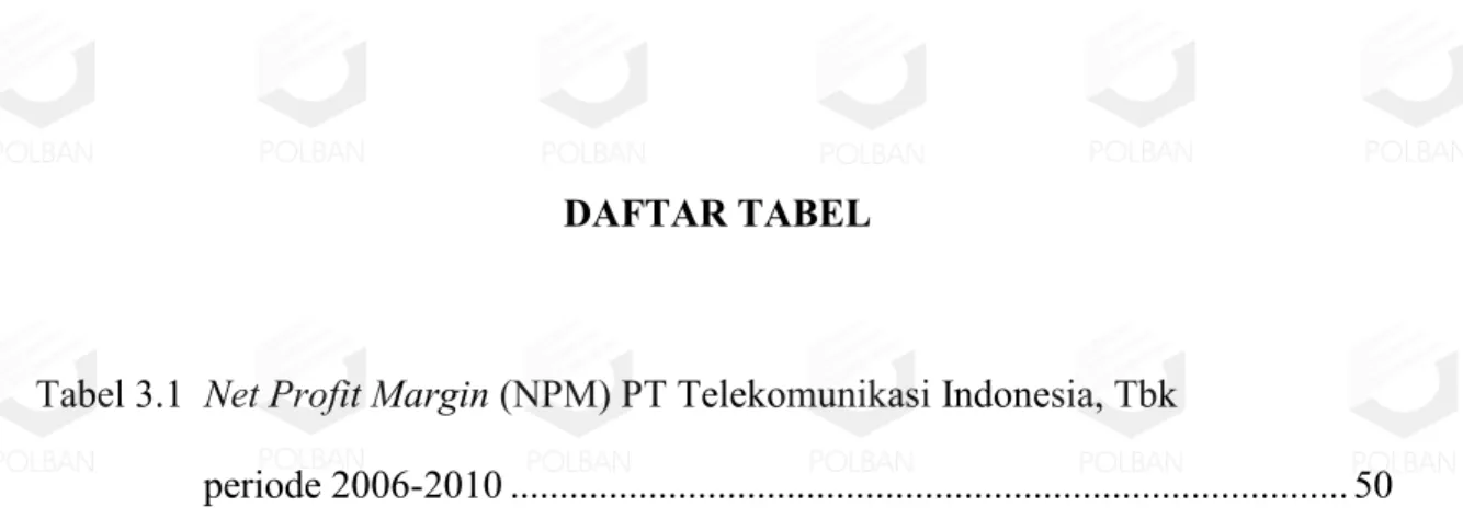 Tabel 3.1  Net Profit Margin (NPM) PT Telekomunikasi Indonesia, Tbk 