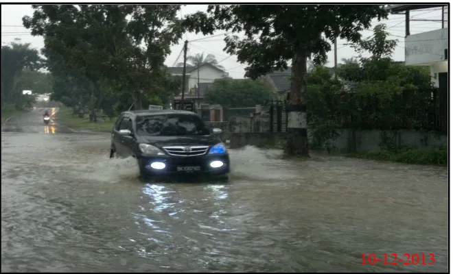 Gambar 3.2 Genangan banjir di Jl. Eka Rasmi 