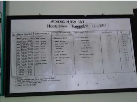 Gambar 9: Papan Pengumuman Sidang  