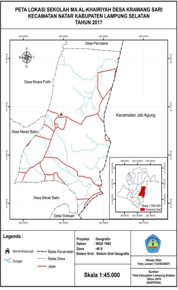 Gambar 1.Peta Lokasi Penelitian MA Al-Khairiyah Natar 