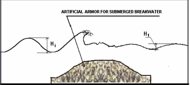 Gambar 1. Artificial armor pada submerged breakwater 