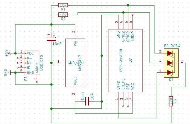 Gambar 3.5 Rangkaian ESP8266 RGB LED