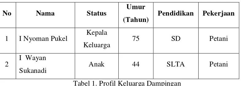 Tabel 1. Profil Keluarga Dampingan 