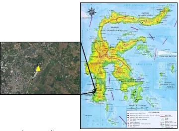 Figure 1. Location map of Sultan Hasanuddin International Airport (inset on map)  