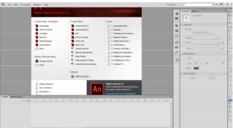 Gambar 1. Tampilan Awal Adobe Flash Professional CS6 