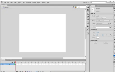 Gambar 2. Lembar Kerja Adobe Flash Professional CS6 