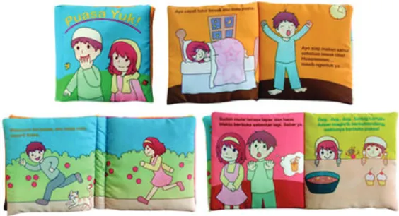 Gambar 1. Contoh buku untuk anak usia 5 tahun(dikutip dari http://arminababyshop.co.id/buku-bantalsoft-book/)