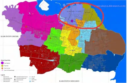 Gambar 3.1 Peta Surabaya dan Wilayah Surabaya Utara 