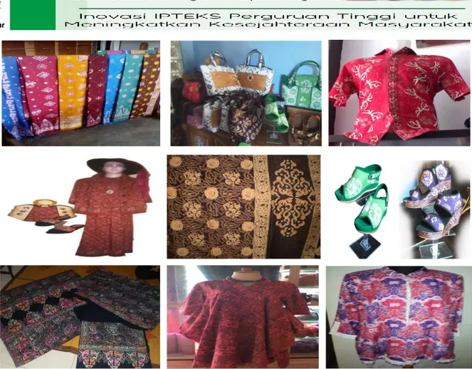 Gambar 2. Beberapa contoh produk batik besurek kegiatan IbPE 