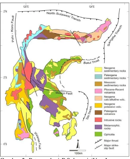 Gambar 2: Peta geologi P.Sulawesi (Van Leeuwen, dkk, 2011)  