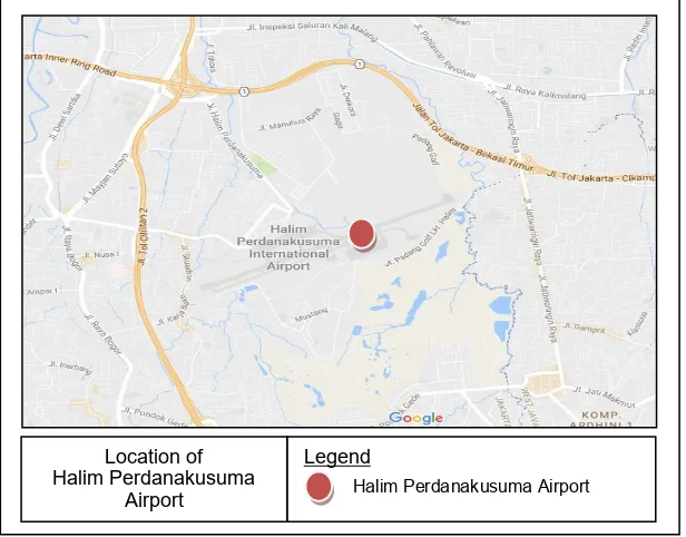 Figure 1. Location of Halim Perdanakusuma Airport Source : Google Maps (2017) 