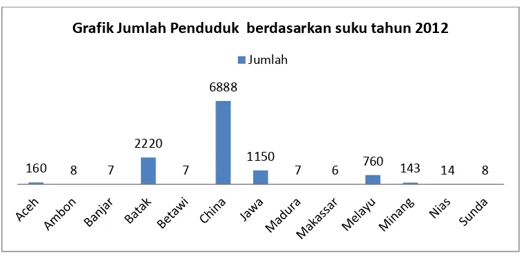 Grafik Jumlah Penduduk  berdasarkan suku tahun 2012