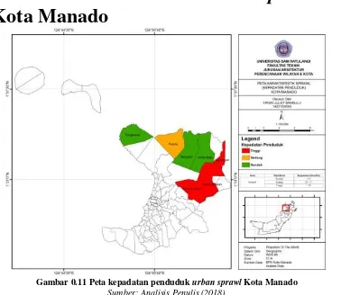 Gambar 0.10 Peta hasil identifikasi sprawl Kota Manado 