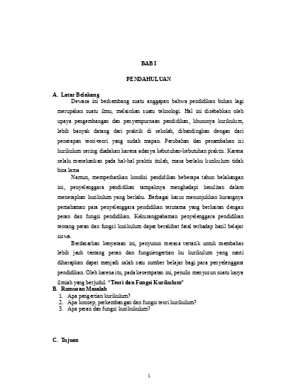 Teori Dan Fungsi Kurikulum Docx