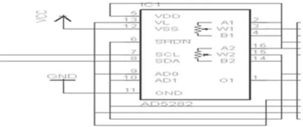 Gambar 3.5  Rangkaian Liquid Crystal Display (LCD) 