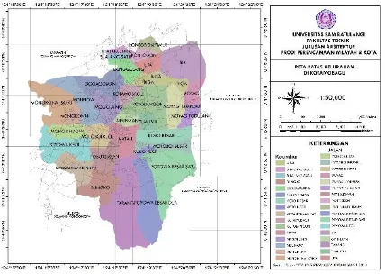 Gambar 2. Peta Administrasi Kelurahan Kota Kotamobagu 