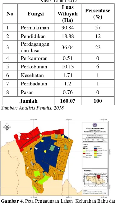 Gambar 4 . Peta Penggunaan Lahan  Kelurahan Bahu dan 