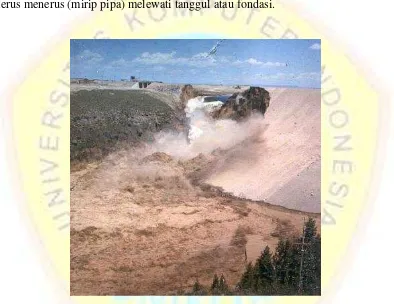 Gambar 2. 10 Keruntuhan Teton Dam, Idaho akibat erosi internal