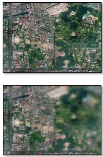 Figure 6. Remote sensing images with small atmosphericimpacts (left) and large atmospheric impacts (right)