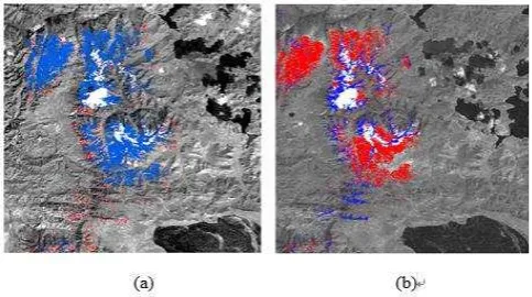Figure 6. The glacier change detection result  