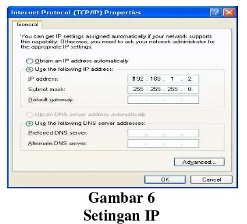 Gambar 6 Setingan IP 