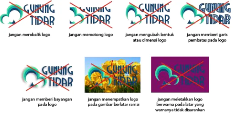 Gambar 3.4 jenis dan penggunaan warna  logo Gunung Tidar  Sumber: Dokumentasi Pribadi 