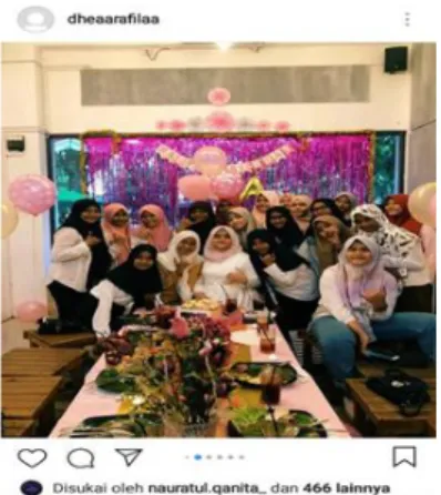 Gambar 4.5: Hasil screenshoot postingan foto perayaan pesta ulang tahun dari salah  satu akun Instagram Siswi MTsN Model Banda Aceh 