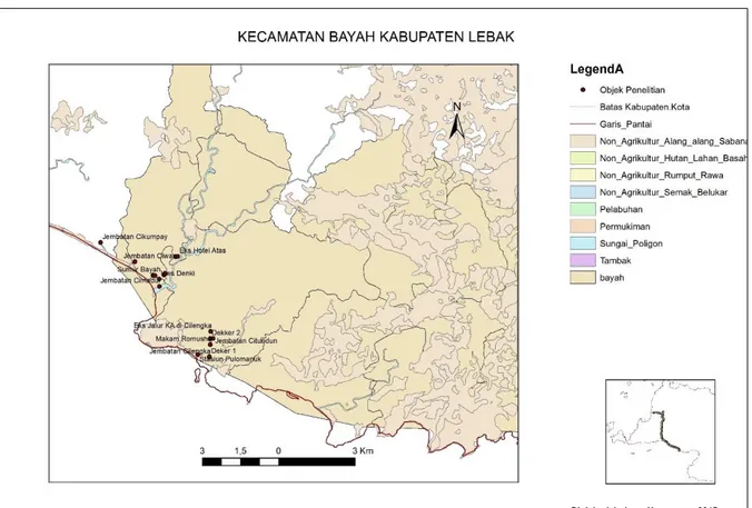 Gambar 1.  Kecamatan Bayah, Kabupaten Lebak  (Sumber: Hermawan, 2015) 