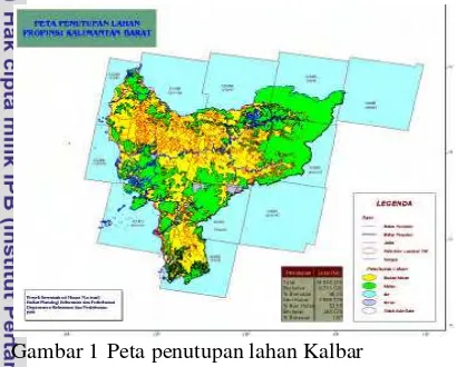 Gambar 1 Peta penutupan lahan Kalbar