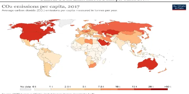 Gambar 1 Data Emisi Karbon Dunia per Tahun 2017. 