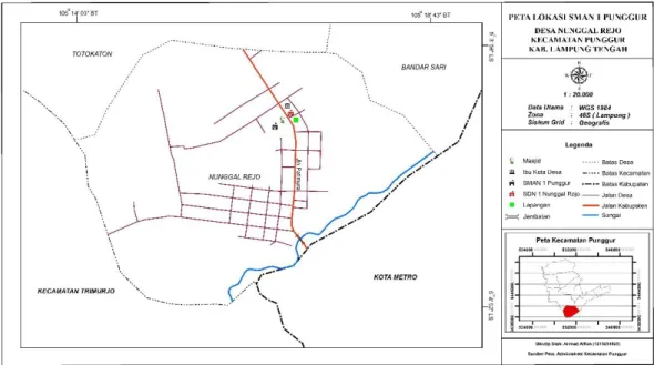 Gambar Peta Lokasi SMA Negeri 1 punggur Lampung Tengah  Deskripsi Subjek Penelitian 