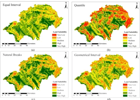 Figure 2. The 5-class land suitability maps of Shennongjia 