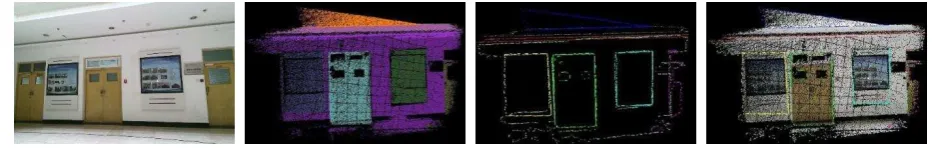 Figure 5: a) The original image acquired by Kinect. b) The result of point cloud segmentation