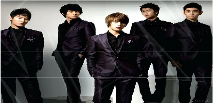 Gambar  4.1. DBSK.  Terdiri  dari  lima  orang,  Yunho,  Jaejoong,  Junsu, Yoochun dan Changmin (sumber: http://seoulbeats.com/).