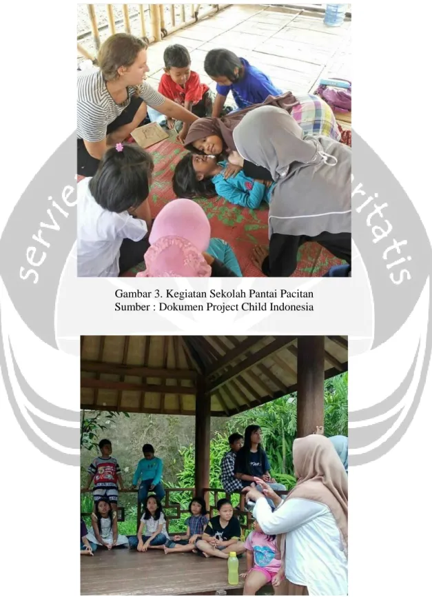 Gambar 3. Kegiatan Sekolah Pantai Pacitan  Sumber : Dokumen Project Child Indonesia 
