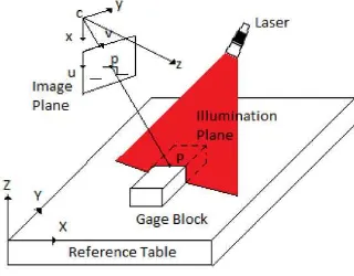 Figure 3. Illumination plane for 3D reconstruction with activestereoscopy.