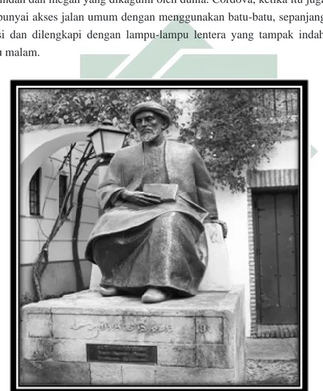 Gambar : Patung Ben Maimunides (Arab: Ibn Maimun), pakar kedokteran Andalus.