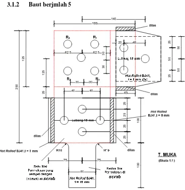 Gambar 3.2 Model 5 Baut   