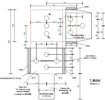 Gambar 3.4 Model 3 Baut Vertikal 