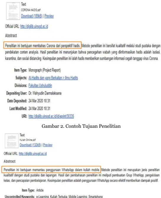 Gambar 3. Contoh Tujuan Penelitan 
