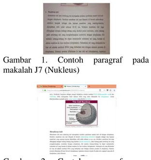 Gambar  1  adalah  cuplikan    paragraf  mengenai  membran  inti  dari  makalah  J7  berjudul  Nukleus