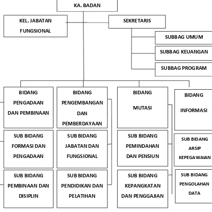 Gambar 2.1 Struktur Organisasi Badan Kepegawaian Daerah Provinsi 
