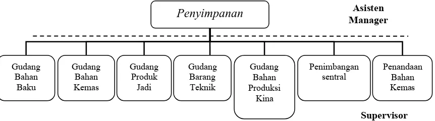 Gambar 8. Sruktur Organisasi Penyimpanan PT. Kimia Farma Tbk Plant Bandung  