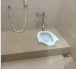Gambar 6. Toilet jongkok yang dilengkapi dengan pembilas tubuh dan pembilas toilet otomatis