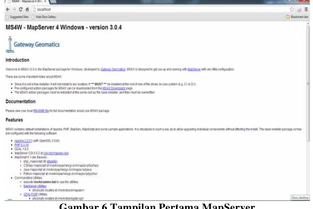 Gambar 6 Tampilan Pertama MapServer