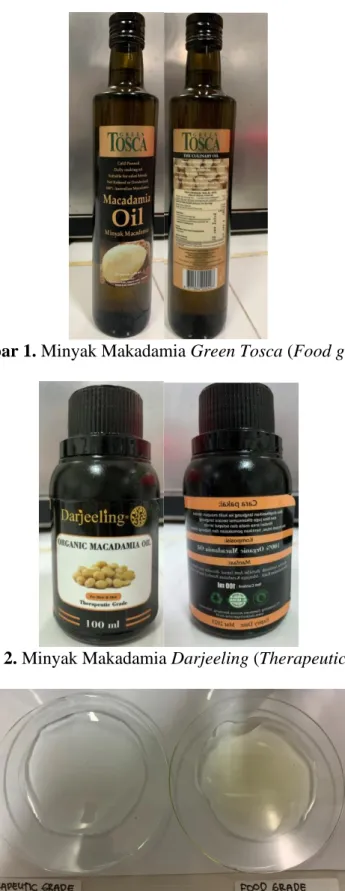 Gambar 1. Minyak Makadamia Green Tosca (Food grade) 