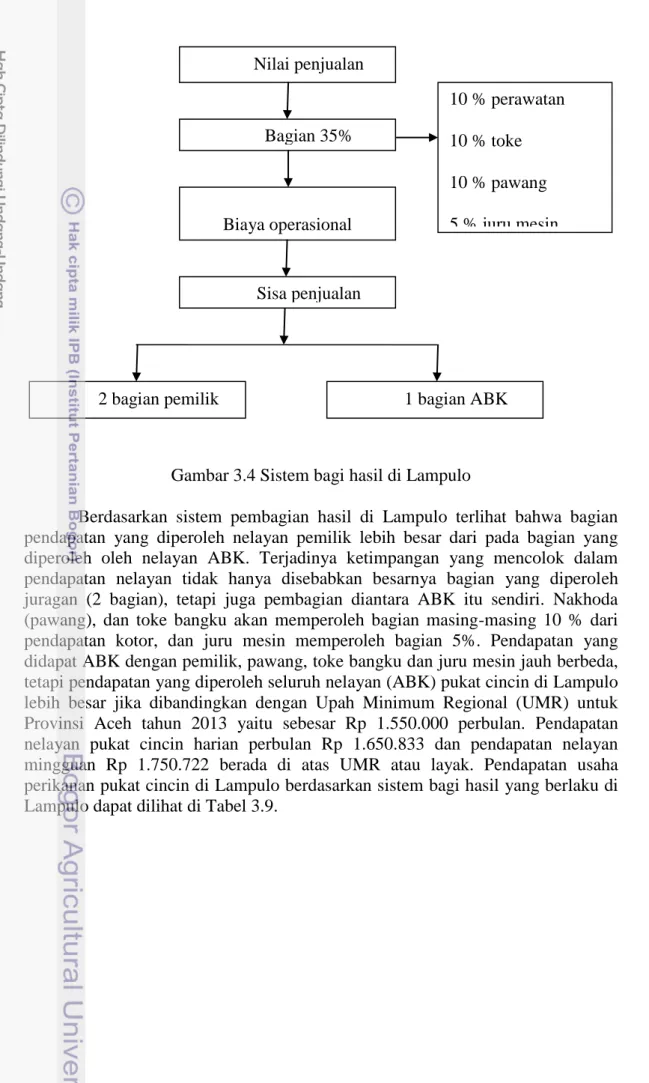 Gambar 3.4 Sistem bagi hasil di Lampulo 