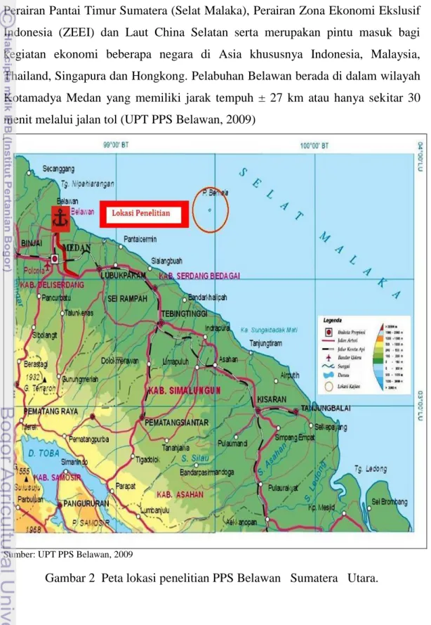 Gambar 2  Peta lokasi penelitian PPS Belawan   Sumatera   Utara. 