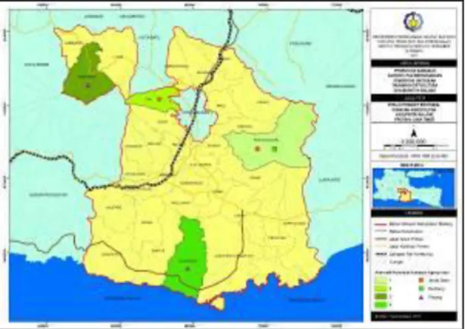 Gambar  6.    Peta  Alternatif  Potensial  Kawasan  Agropolitan  Berdasarkan  Komoditas Unggulan Tanaman Hortikultura di Kabupaten Malang